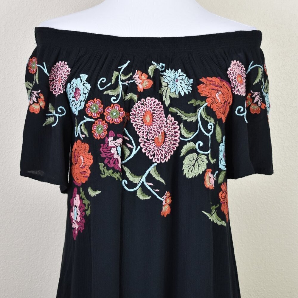 Sundance Blossom Embroidered Floral Off Shoulder Dress - XS - Picture 2 of 10